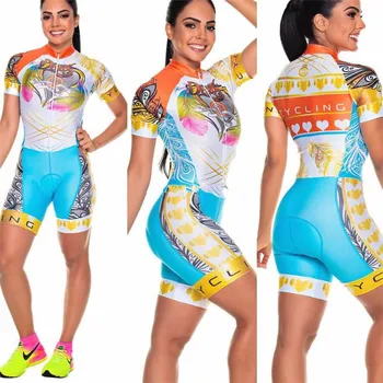 2020 Pro Team Triatlon kostim ženski kratkih rukava Biciklizam Dres Skinsuit kombinezon Mayo Biciklizam Ropa ciclismo set gel 043