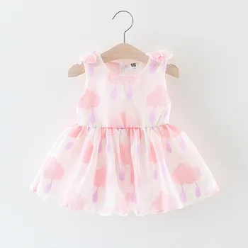 GEMTOT dječja haljina 2019 bebe djevojke odjeća oblak vezeni džemper ružičasta ljubičasta dječja haljina bez rukava ljetna haljina k1