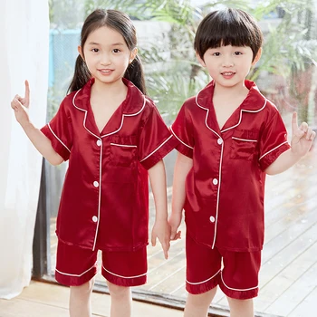 Dječaci svilene pidžame 2020 ljeto kratkih rukava Dječji komplet djevojka pidžama setovi tanka svila pidžama odijelo djevojke pidžama setovi za djecu