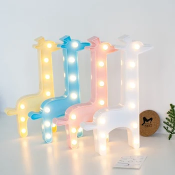 3D žirafa oblik LED Night Light lampe za Božićni domjenak glavni dječja soba ukras vrta uređenje zidne lampe