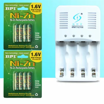 8шт NiZn Ni-Zn 1.6 V AAA 1000mWh punjiva baterija + NiZn smart Charger , mnogo moćniji i jači od Ni-MH baterija