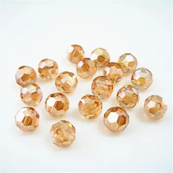 Popularna prodaja 100pc šampanjac AB boja cijele 6 mm Austrija Crystal perle, staklene perle, slobodan razuporne perle za DIY nakit