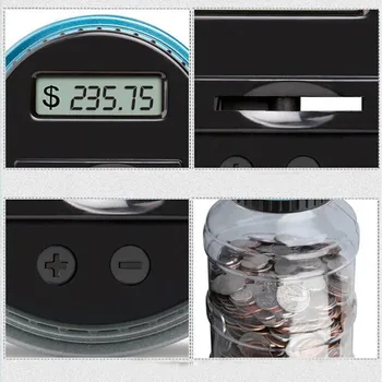 Clear Digital Piggy Bank Coin Savings Counter Boxes Lcd Counting Money Jar Change Poklon Money Boxes Božić 2021