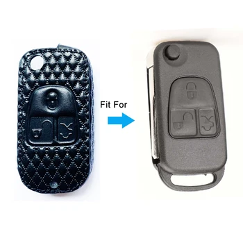 Diamond Style Leather Flip Folding Remote Car Ključ Cover Case Fob For Mercedes Benz ML C S Class ML320 C230 ML430 For Benz Key