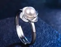 T744 925 Srebro prilagođeno prsten za žene biserna kamen prsten