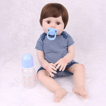 NPKDOLL Reborn Baby Doll igračke za dječake, puni vinil realan lažni dječje obrazovne kade Djeca Zečica Bebe Boneca