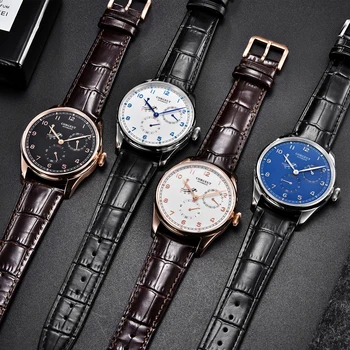 Top brand 42mm Corgeut Military silver case Power Reserve waterproof seagull movement automatic muške top luxury watch Sports