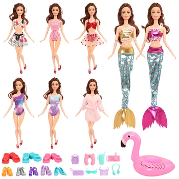 Novi dolazak moda ljetne igračke 25 predmeta /lot = 7 odijevanje Haljina + 1 spas + 1 ručnik +8 cipele + 8 pribor za Barbie igračke