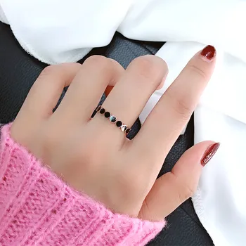 YUN RUO 2020 crni emajl prsten rose gold boja moda 316 l titan postali nakit poklon za rođendan, žena nikada ne nestaju drop