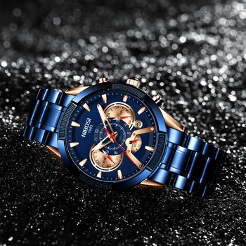 NIBOSI mens najbolji brand luksuzni ručni satovi Kvarcni satovi muški lampica vodootporan Sportski kronograf Relogio Masculino 2020
