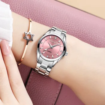 Fasinon elegantne ženske svakodnevne gledajte pink gorski kristal jednostavan minimalizam Dama Kvarcni ručni sat 3ATM vodootporan brand CHENXI sat