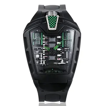 KIMSDUN Men Transparent Steampunk Watch Trend Personality 3D Face Black Watch luksuzni utrke darove za ljubavnika Relogio