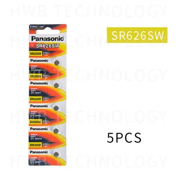 5 kom. / lot Panasonic originalni SR626SW gumb stanice sat novčić baterija G4 377A 377 LR626 SR626SW SR66 LR66 srebro оксидные baterije