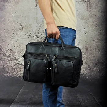 Muški koža starinski dizajn poslovnih putovanja portfelj torba za prijenosnik crna moda attache torba-instant messenger Tote portfelj muški k1013b
