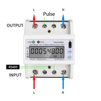 Višenamjenski jednofazni ili 3-fazni 4-проводный 5-100A 230V AC brojilo energije brojilo potrošnje električne energije monitor DIN-rake
