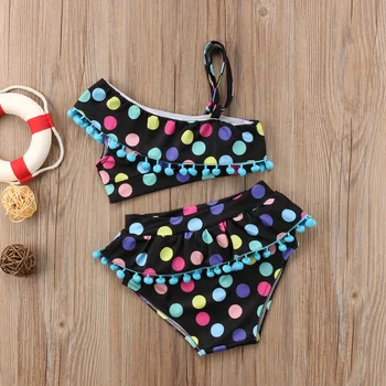 Ljetne djecu djeca Baby Girls Clothes Set For Swiming Slatka Dot Pom Pom Girls Swimwear 2 kom./compl. djevojke plaža odjeća kupaći kostim