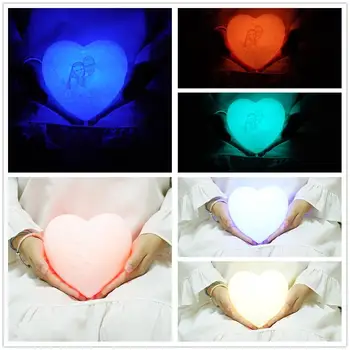 2020 дропшип punjenja individualne 3D ispis Mjesec lampa oblik srca personalizirane Foto Tekst obasjan mjesečinom noć svjetlo Valentinovo poklon