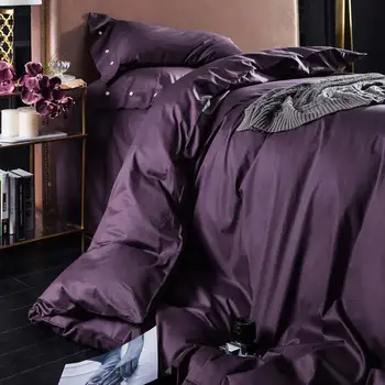 Svetanya Nordic Purple Egipatski Pamuk Posteljinu Twin Queen Krevetom Obiteljski Set Deka Komplet Posteljinu Ugrađena Krevetu