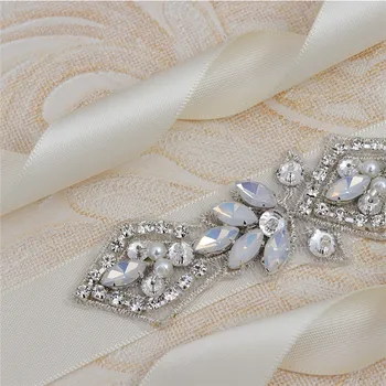 Jonnafe Moda Opal Crystal Vjenčanje Zona Biseri Vjenčanicu Zona Srebrna Boja Haljina Zona Pribor