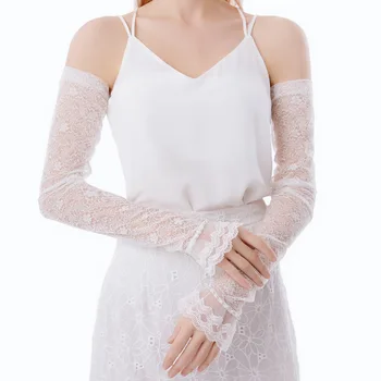 Duge ljetne sunčane čipke, rukavice ice silk arm sleeve bride hand sleeve lace pearl high-end luxury wedding dress up rukava
